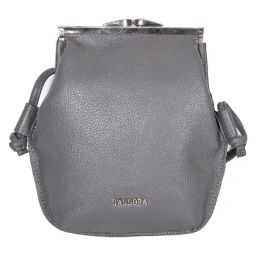 SASSORA Qiu Grey Textured Small Sling Handbag-13