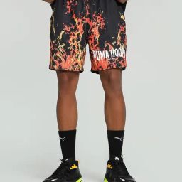Puma The Showtime Supporting Act Straight Flames Basketball Black Regular Fit Printed Sports Shorts-image-80