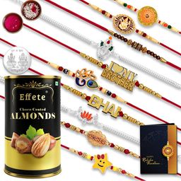 DeoDap Unisex 12 Pieces Thread Rakhi Gift Set-image-1