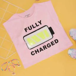 Pantaloons Junior Candy Pink Cotton Printed Top-picture-28