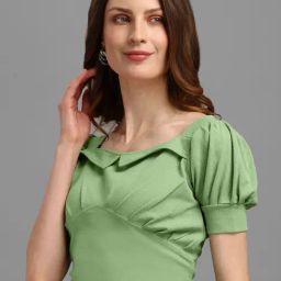 PURVAJA Light Green Regular Fit Crop Top-picture-20
