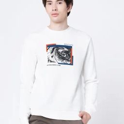 Red Tape Off White Regular Fit Graphic Sweatshirt-picture-1