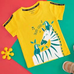 Pantaloons Baby Yellow & White Cotton Embroidered T-Shirt-image-95