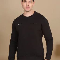 Sweet Dreams Black Regular Fit Plain Sweatshirt-image-45