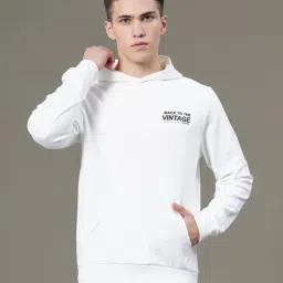 Red Tape Off White Baggy Fit Printed Hooded Sweatshirt-image-80