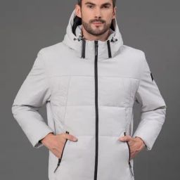 Red Tape Grey Regular Fit Quilted Hooded Jacket-45