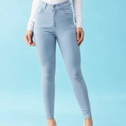 Miss Chase Blue Skinny Fit High Rise Jeans-image-90