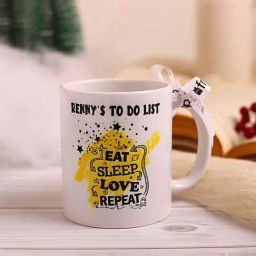FNP White Ceramic Eat Sleep Love Repeat Personalised Mug (325ml)-image-18