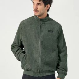 Styli Olive Polyester Regular fit Solid Jacket-42