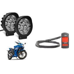 Cartronics 9 Round Cap LED Fog Light With On/Off Switch for Suzuki Gixxer SF(Set of 2 Pcs)-42