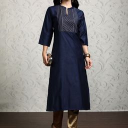 Vishudh Women Geometric Embroidered Kurta-49