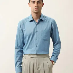 Arrow Blue Cotton Slim Fit Texture Shirt-picture-24