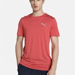 Puma High Risk Red & Heather Slim Fit Sports T-Shirt-image-13