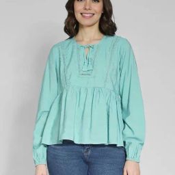 American Eagle Outfitters Green Plain Top-image-26