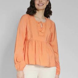 American Eagle Outfitters Orange Plain Top-image-56