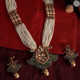 Panash Gold Plated & Green Kundan Embellished Handcrafted Jewellery Set-2