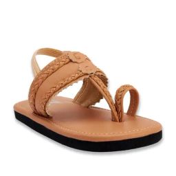Madras Trunk Kids Cognac Toe Ring Sandals-image-72
