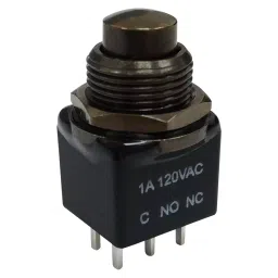 MULTICOMP PRO Standard Pushbutton Switches PB SW, DPDT, 1A, 120VAC/38VDC, PANEL, TH, MP-PB10-DBB2QE-4.-17