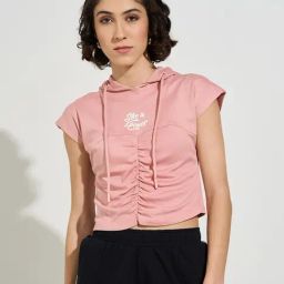 Ajile By Pantaloons Pink Cotton Slim Fit Printed Top-picture-35