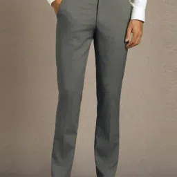 Louis Philippe Grey Slim Fit Trousers-picture-26