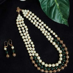 Panash Gold Plated Handcrafted Pearl Jewellery Set-11