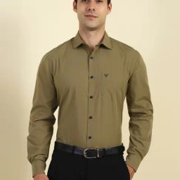 Allen Solly Khaki Cotton Slim Fit Shirt-image-52