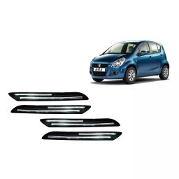 Auto Pearl Plastic & Silver Plated Car Bumper Guard for Maruti Suzuki Ritz Black/Silver (Pack of 4 Pcs)-47