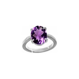 GenZcomplex Silver-Plated Brass Amethyst Finger Ring-image-65