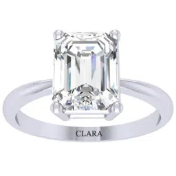 Clara White Sterling Silver Emerald Cut CZ Solitaire Ring-image-53