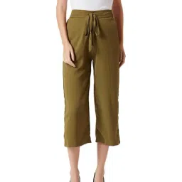Miss Chase Olive Relaxed Fit Culottes-image-74