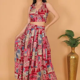 StyFun Women Print Fit & Flare Co-Ords-image-64