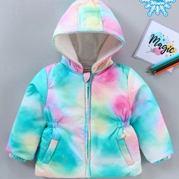 Babyhug Woven Full Sleeves Heavy Winter Jacket All Over Printed - Multicolour-picture-14