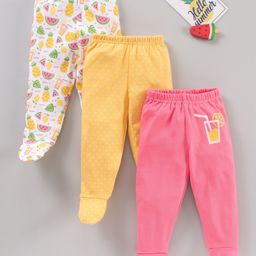 Babyhug Bootie Leggings Multiprint Pack of 3 - Multicolor-image-80