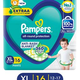 Pampers All Round Protection Diaper Style Pants Lotion With Aloe Vera Extra Large - 16 Pieces-picture-10