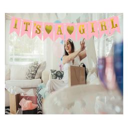 AMFIN It's a Girl Banner First Birthday Decoration - Pink-image-86