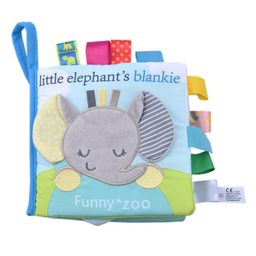 Adore Little Baby Adventure Cloth Toy Books for Babies with Squeaky Sounds & Interactive Characters- Little Grey Elephant-16