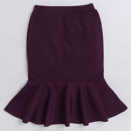 Aww Hunnie Solid Fish Cut Pencil Skirt - Maroon-image-51