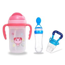 Chinmay Kids Soft Straw Feeding Sipper Anti Spill for Kids With Fruit Feeder And Soother - Made of Food-Grade Material, 100% free of BPA  (Pink-Blue-Blue)-image-86