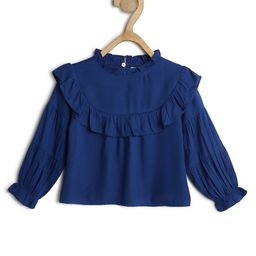 Chuppan Chupai Rayon Full Sleeves Solid Top - Royal Blue-image-32
