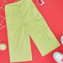 Pantaloons Junior Solid Pants - Green-image-2