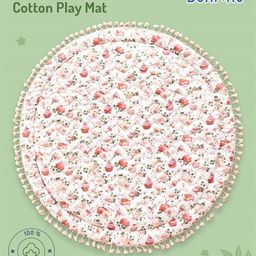 Bonfino Cotton Round Mat Cupcake Print - Pink & White-image-2