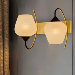 KINIS Gold-Toned & White Metal Quirky Abstract Shaped Wall Lamp-15