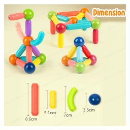 FunBlast Magnetic Sticks with Magnetic Building Blocks Balls Multicolour  32 Pieces image 3