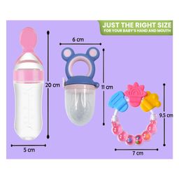 Joy Buzz Baby Food Feeder Nibbler & Rattle Teether Combo - Multicolor image 3