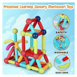 FunBlast Magnetic Sticks with Magnetic Building Blocks Balls Multicolour  32 Pieces image 5