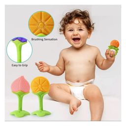 Numum Silicone BPA Free Natural Organic Freezer Safe Teethers Soft & Textured Pack of 2 - (Fruit teether) Multicolor( Color and design may vary) image 5