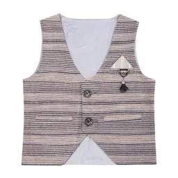 HOUSE OF VEDAS Kids Striped Waistcoat-image-39