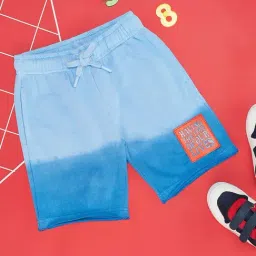 Pantaloons Junior Blue Cotton Color Block Shorts-image-15