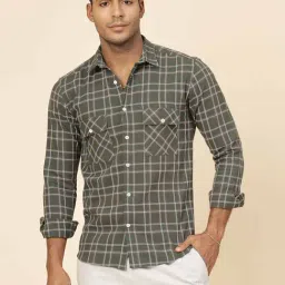 Rigo Men Green Checks Shirt-image-27