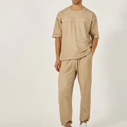 Styli Beige Cotton Regular Fit Co-Ord Set-picture-44